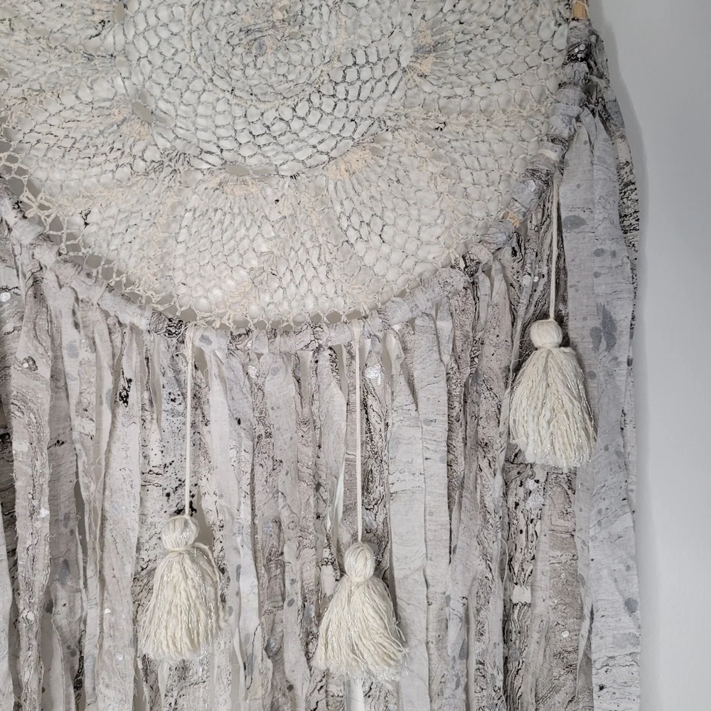 Large Tie Dye Denim Tasselled Dreamcatcher ✨️ NWT